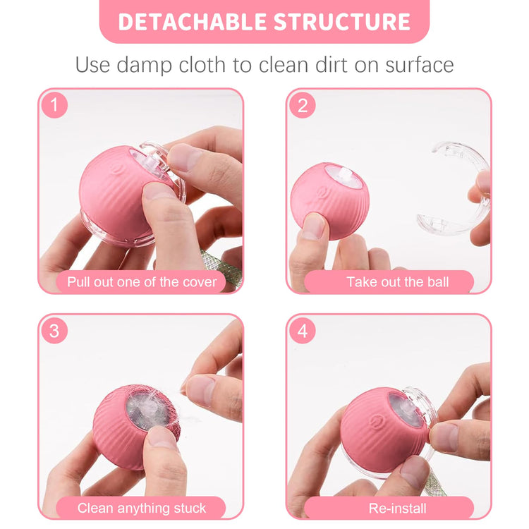 Interactive Cat Toys for Indoor Cats Smart Automatic Ball Rolling for Bored Kitten Pet Upgraded Speedy Moving Chase Dogs Toy Mothers Day Gifts Red