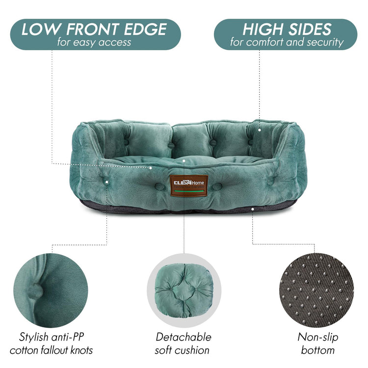 ClevaHome Cat Dog Bed for Small Pets up to 15lbs - Round Cat Beds for Indoor Cats, Machine Washable Comfortable Pet Bed for Puppy and Kitten with Non-Slip Bottom (Plum Pink)