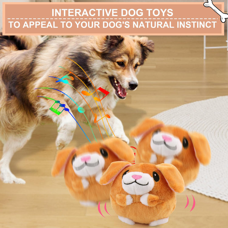 BABORUI Interactive Dog Toys Pig, Jumping Squeaky Dog Toys with Recording and Music Modes, Rechargeable Moving Dog Chew Toys for Small/Medium/Large Dogs to Keep Them Busy(Blue Pig)