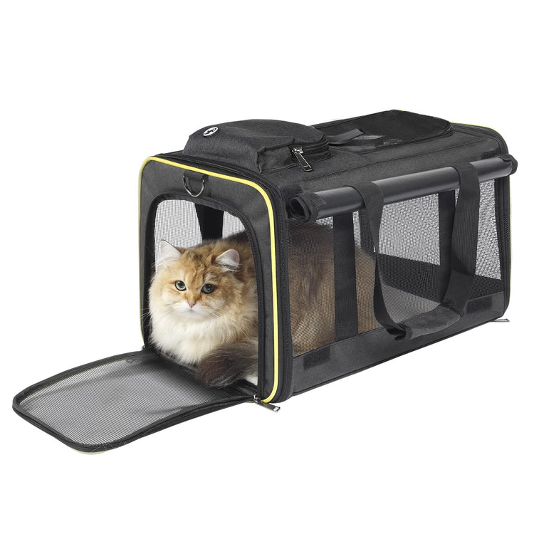 GAPZER Pet Carrier for Large Cats, Soft-Sided Cat Carrier for Medium Big Cats and Puppy up to 20lbs, Washable Dog Carrier Privacy Protection for Home Outdoor Travel