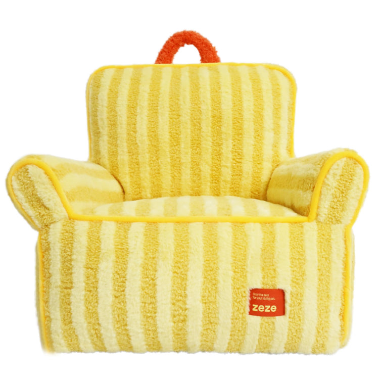 ZEZE Furniture-Style Sofa Pet Bed, Washable Plush Couch Bed with Bolstered Sides & Non-Slip Bottom for Dogs & Cats, Cozy Indoor Bed (Yellow, Small)