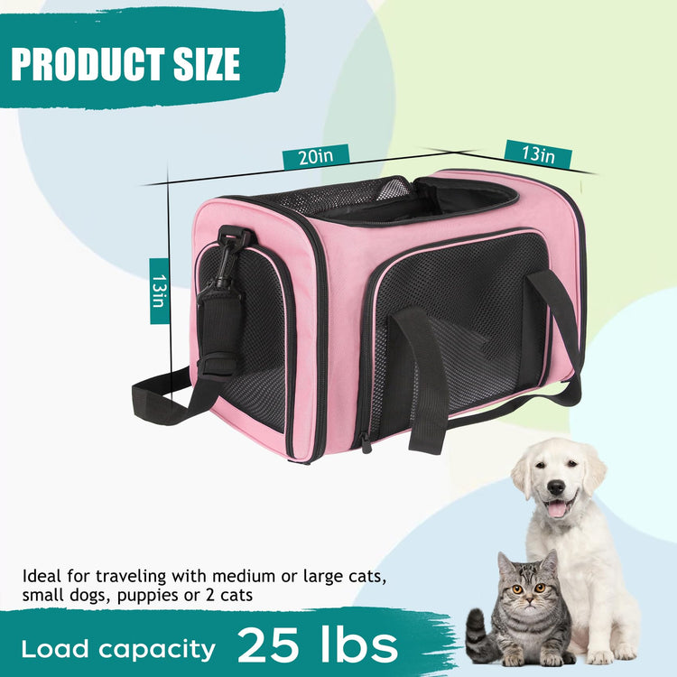 Cat, Dog Carrier for Small Medium Pet Carriers Up to15Lbs, Cats Carrier Soft- Sided Puppy Dogs Bag Portable Foldable Airline Approved Carrier Travel (Green 18 * 11 * 11)
