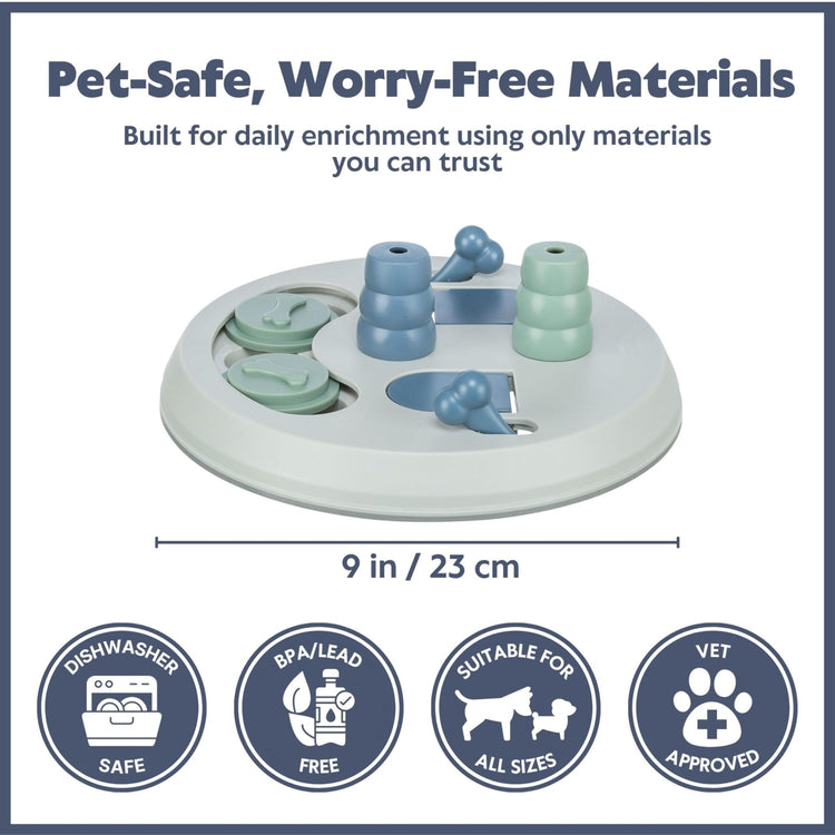 TRIXIE Turn Around - Mad Scientist Dog Activity Interactive Toy, Level 2 Food Puzzle Game, Brain Teasing Treat Dispenser, IQ and Mental Development Toy for Smart Dogs, Enrichment Toy for Boredom Busting