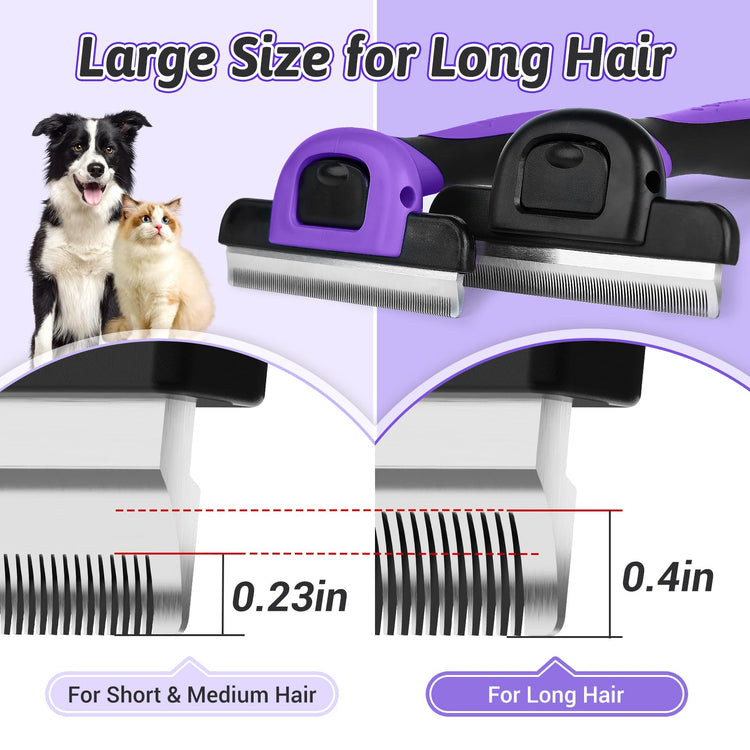 MIU COLOR Pet Grooming Brush, Deshedding Tool for Dogs & Cats, Effectively Reduces Shedding by up to 95% for Short Medium and Long Pet Hair, Purple