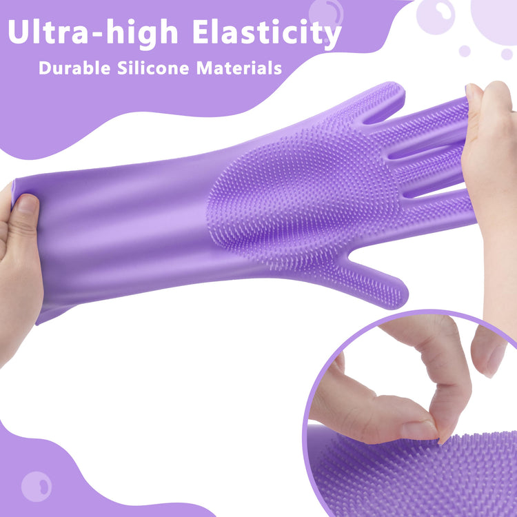 Pet Grooming Gloves—Dog Washing Gloves with High-Density Teeth, Dog Bath Scrubber with Enhanced Five Finger Design, Silicone Gloves for Dogs and Cats Bathing, Massage (Blue)