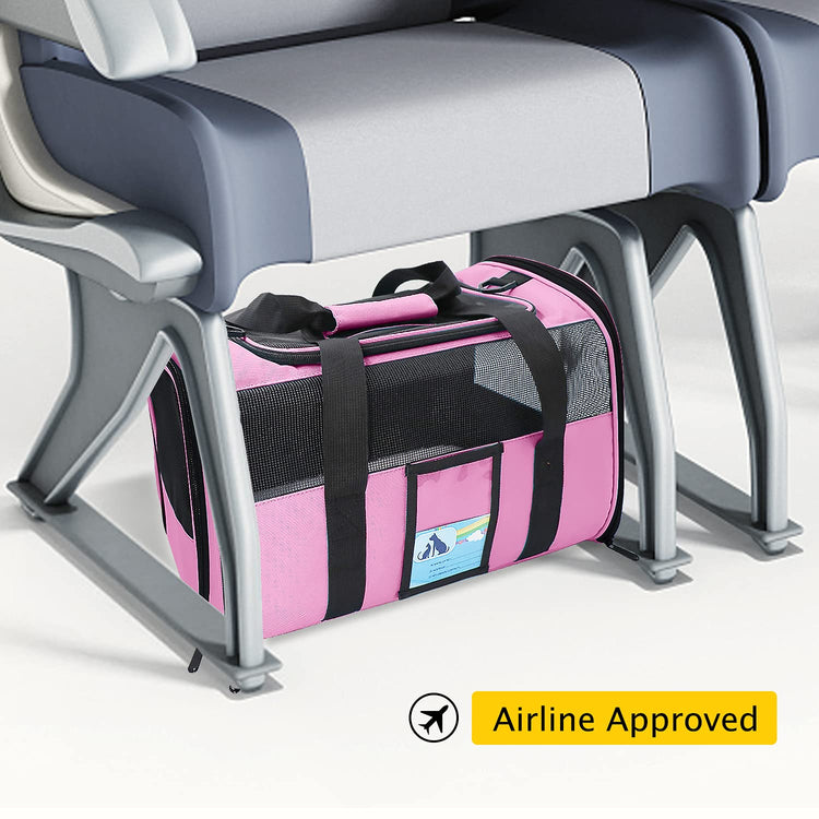 Refrze Cat Carrier,Dog Carriers for Small Dogs Medium Cats Pet Carrier up to 15 Lbs, TSA Airline Approved Cat Carrier Soft, Cat Dog Crate Travel Bag,Grey