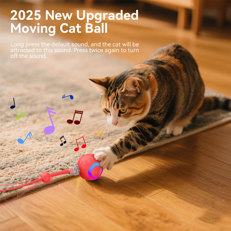 Smart Interactive Cat Dog Toys, Automatic Pet Toys for Bored Indoor Cats and Dogs, Motion Activated, USB Rechargeable, Christmas Pet Birthday Gifts (Pink)