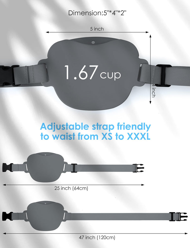 heouvo Dog Treat Pouch with Training Clicker, Upgrade Stronger Magnetic Closure to Avoid Spilling, 1.67 Cup Silicone Treat Bag Fanny Pack with Waist Belt for Pet Training Walking (Black)