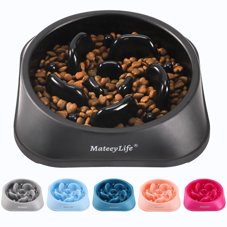 MateeyLife Slow Feeder Dog Bowls 2PCS, Anti-Choking Puzzle Dog Food Bowls, Anti-Slip Interactive Feeding Slow Down Eating, Bloat Stop Maze Dishes for Medium Breeds