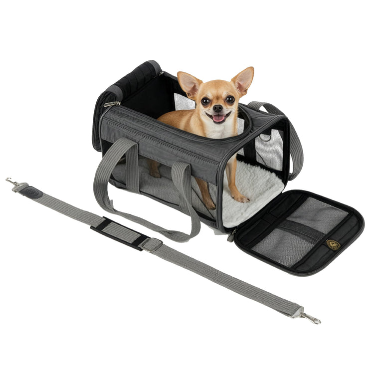 Sherpa Original Deluxe Travel Pet Carrier, Airline Approved & Guaranteed On Board - Charcoal Gray, Medium