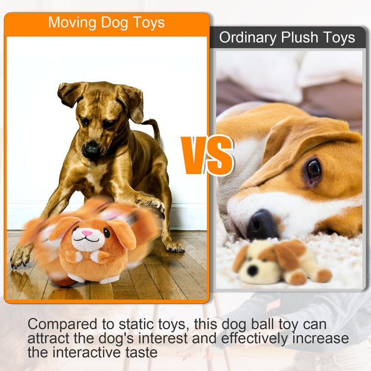 Mity rain Interactive Dog Toys with Thicken Plush, Moving Dog Toy with Recording Mode Shaking & Singing Mode Bouncing, Funny Ball Jumping to Keep Them Busy & Chase, Rechargeable (Octopus)