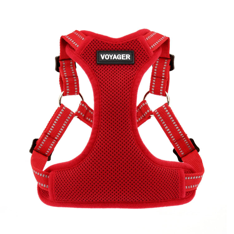 Best Pet Supplies Voyager Adjustable Step-in Flex Breathable Mesh Dog Harness for Small Medium Large Dogs Leash Set (Purple), M