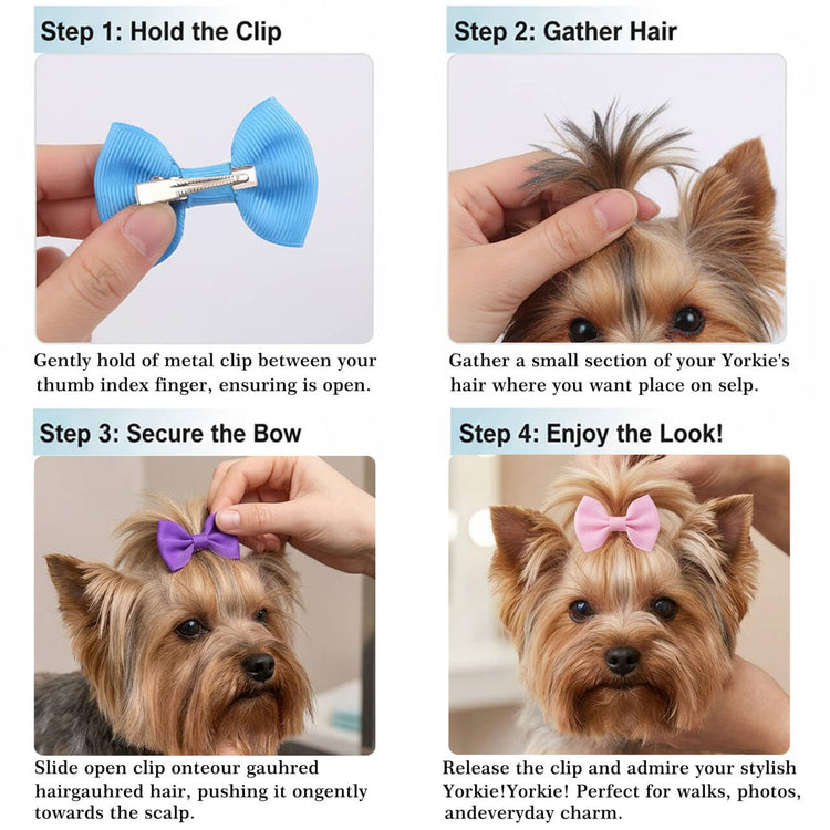 QingHan Dog Hair Bows Small Puppy Clips for Pet Grooming Accessories Doggy Gifts 60Pcs (30 Pairs)