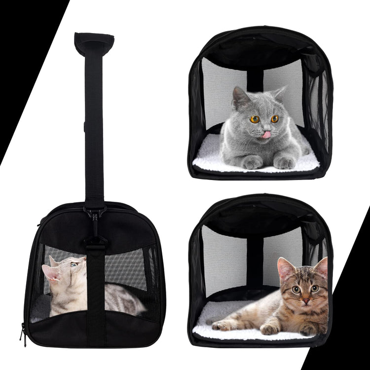 Cat Dog Carriers Soft-Sided Pet Carrier Large Cats for Medium Big Cat Small Dog Puppy up to 16lbs TSA Airline Approved Animal Collapsible Cat Carrier Carriers Travel Carrier Cat Bag (17x11x11)
