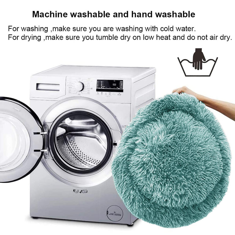 Dog Bed for Small Medium Large Dogs Cats, 20 inch Calming Washable-Round Cozy Soft Pet Bed for Puppy and Kitten with Slip-Resistant Bottom