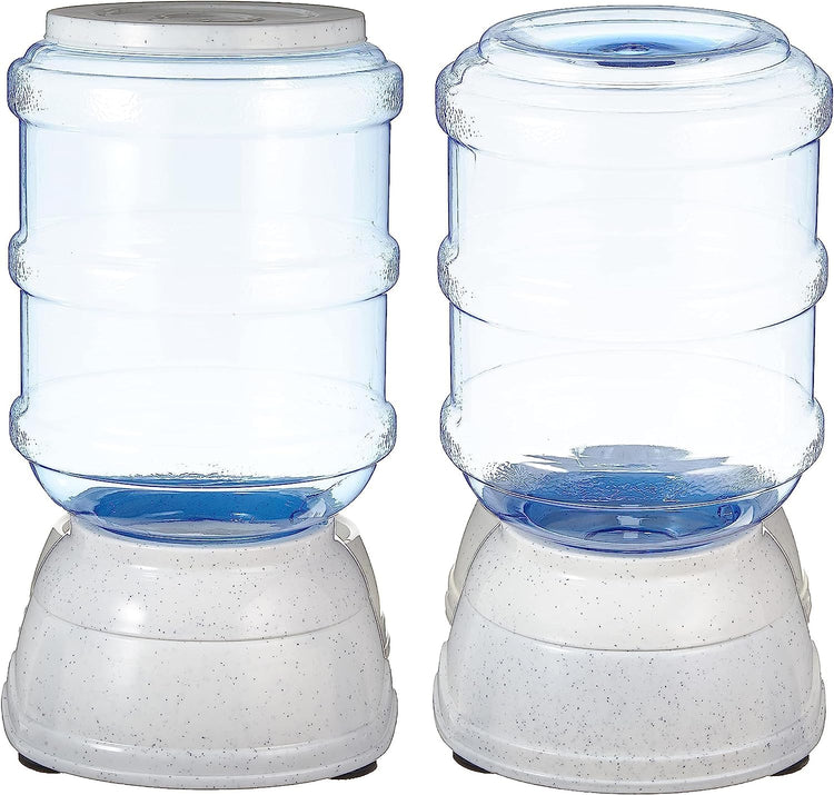 Amazon Basics Gravity Pet Food Feeder for Dogs and Cats, Easy to Clean, Easy to Fill, Removable Lid, 6-Pound Capacity, Small, Gray