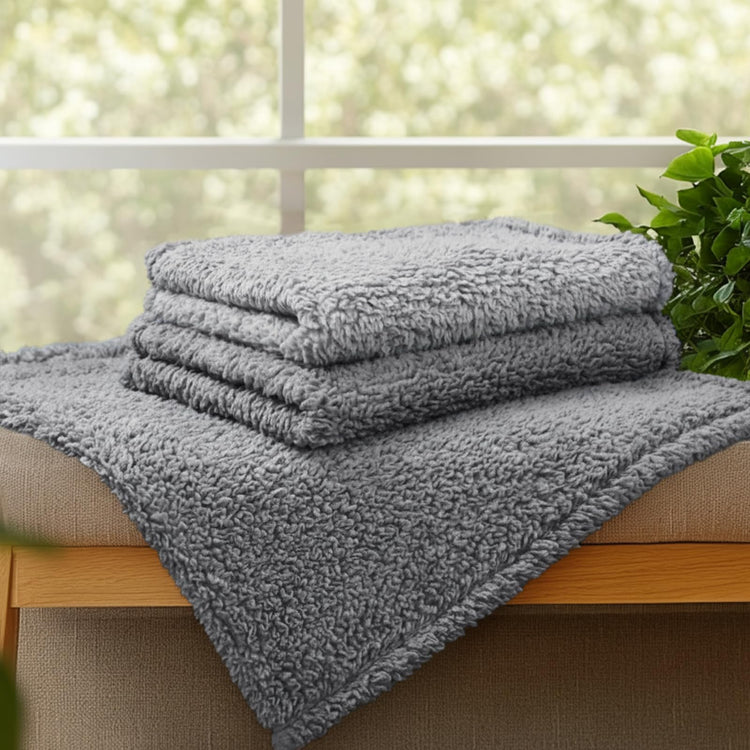 1 Pack 3 Calming Blankets Fluffy Premium Fleece Pet Blanket Soft Sherpa Throw for Dog Puppy Cat Beige Small (23" x16'')