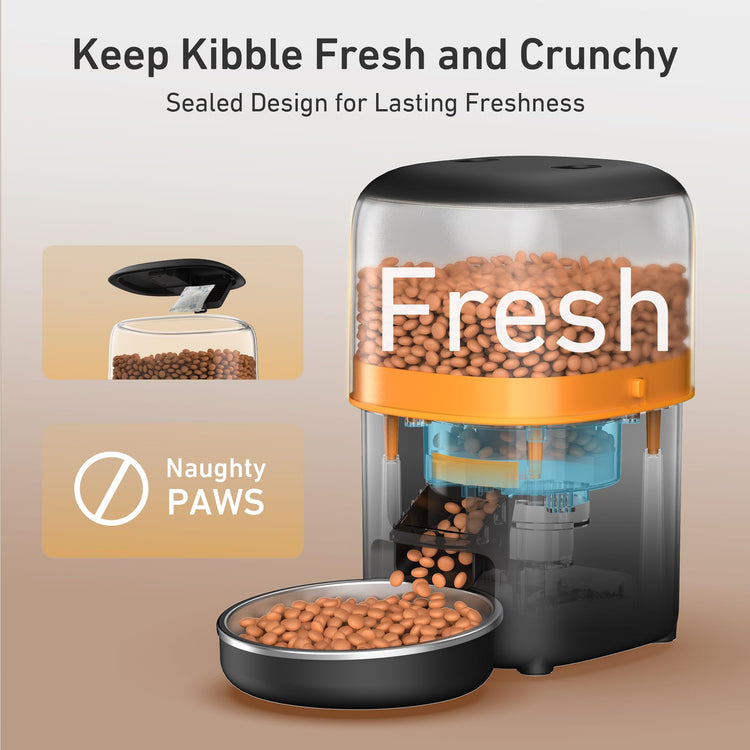 Yuposl Automatic Cat Feeders - 2L Cat Food Dispenser Easy to Use, Timed Automatic Pet Feeder with Over 180-day Battery Life, 1-6 Meals Dry Food Programmable Portion Control Also for Dogs