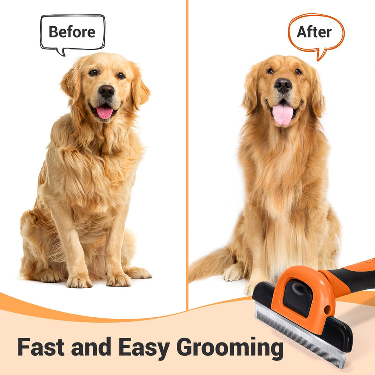 MIU COLOR Pet Grooming Brush, Deshedding Tool for Dogs & Cats, Effectively Reduces Shedding by up to 95% for Short Medium and Long Pet Hair, Purple