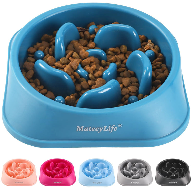 MateeyLife Slow Feeder Dog Bowls 2PCS, Anti-Choking Puzzle Dog Food Bowls, Anti-Slip Interactive Feeding Slow Down Eating, Bloat Stop Maze Dishes for Medium Breeds