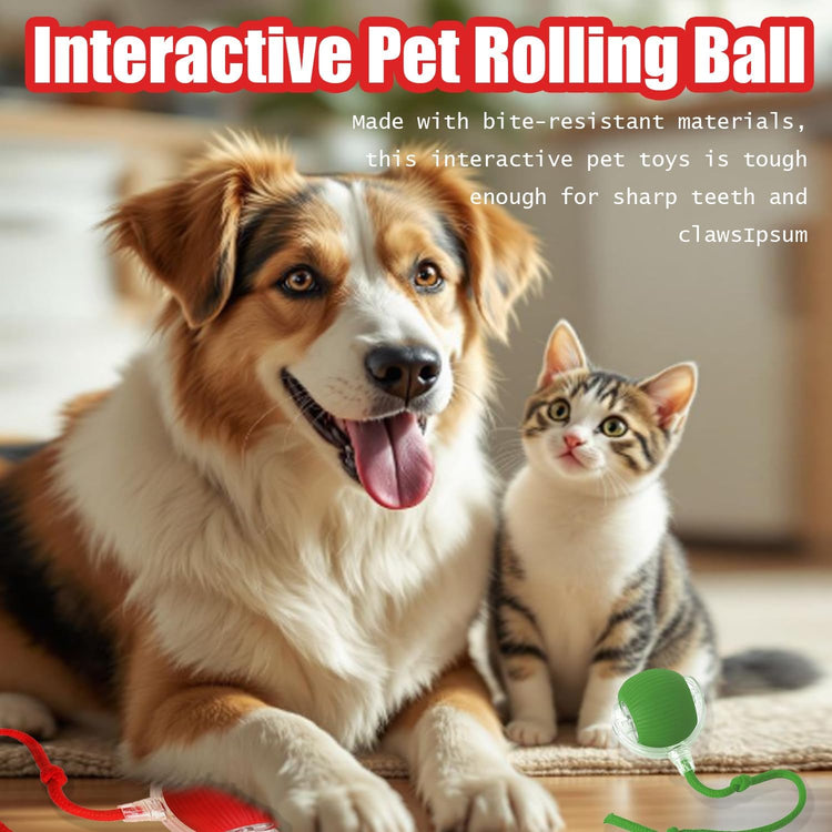 2025 New Interactive Dog Cat Toys Balls,Interactive Rolling Ball Cat Toy, 360° Smart Automatic Rolling Pet Ball, Fast Moving Toy for Dog and Cat(Green)