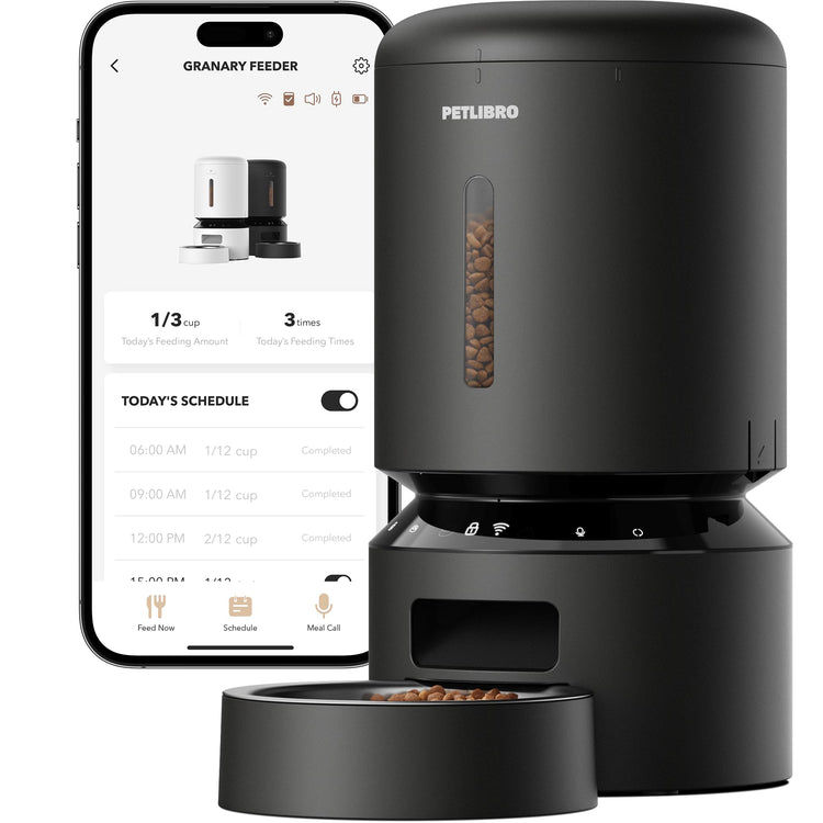 PETLIBRO Automatic Cat Feeder, 5G WiFi Automatic Pet Feeder with Freshness Preservation, 3L Timed Cat Feeders for Dry Food, Up to 48 Portions 10 Meals Per Day, Granary Pet Feeder for Cat/Dog, White