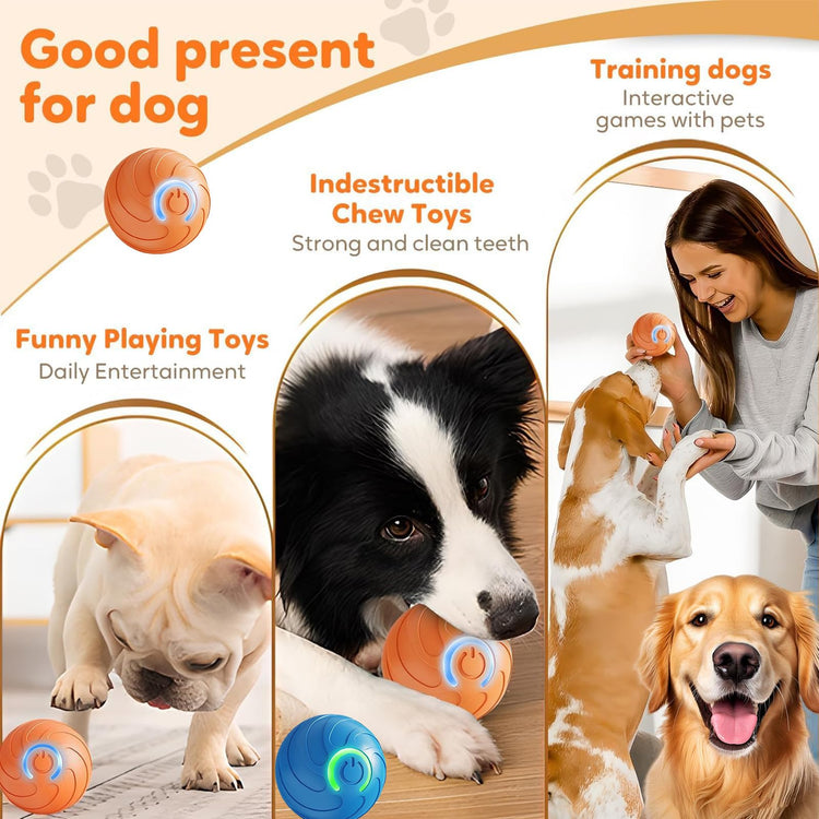 Interactive Dog Toys,Active Moving Pet Plush Toy,2026 New shaking dog ball pig dog toy Interactive Dog Ball with song Squeaky Moving Dog Ball Toy,Rechargeable Toys to Keep Them Busy Dog Toys(Blue Pig)