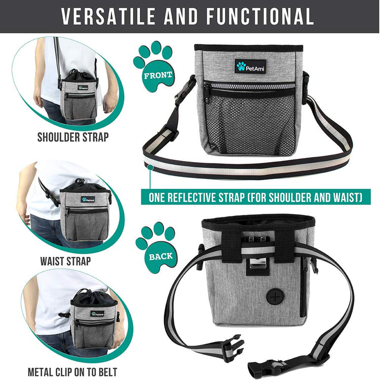 PETAMI Dog and CAT Treat Pouch, Heather Gray