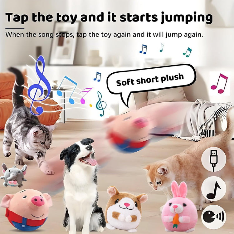 Interactive Dog Toys,Active Moving Pet Plush Toy,2026 New shaking dog ball pig dog toy Interactive Dog Ball with song Squeaky Moving Dog Ball Toy,Rechargeable Toys to Keep Them Busy Dog Toys(Blue Pig)