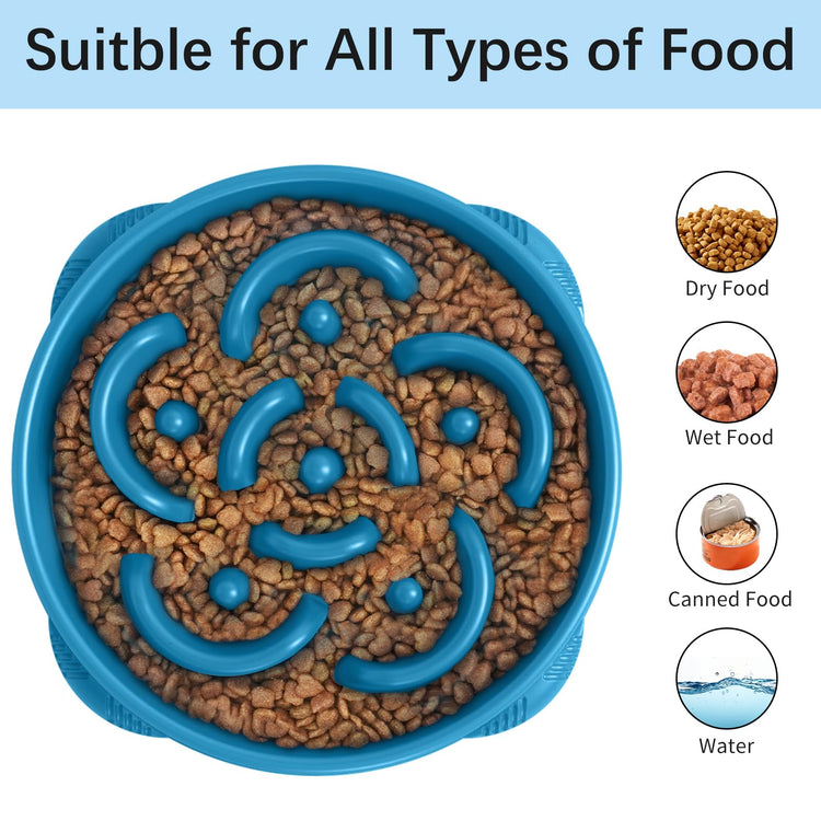MateeyLife Slow Feeder Dog Bowls 2PCS, Anti-Choking Puzzle Dog Food Bowls, Anti-Slip Interactive Feeding Slow Down Eating, Bloat Stop Maze Dishes for Medium Breeds