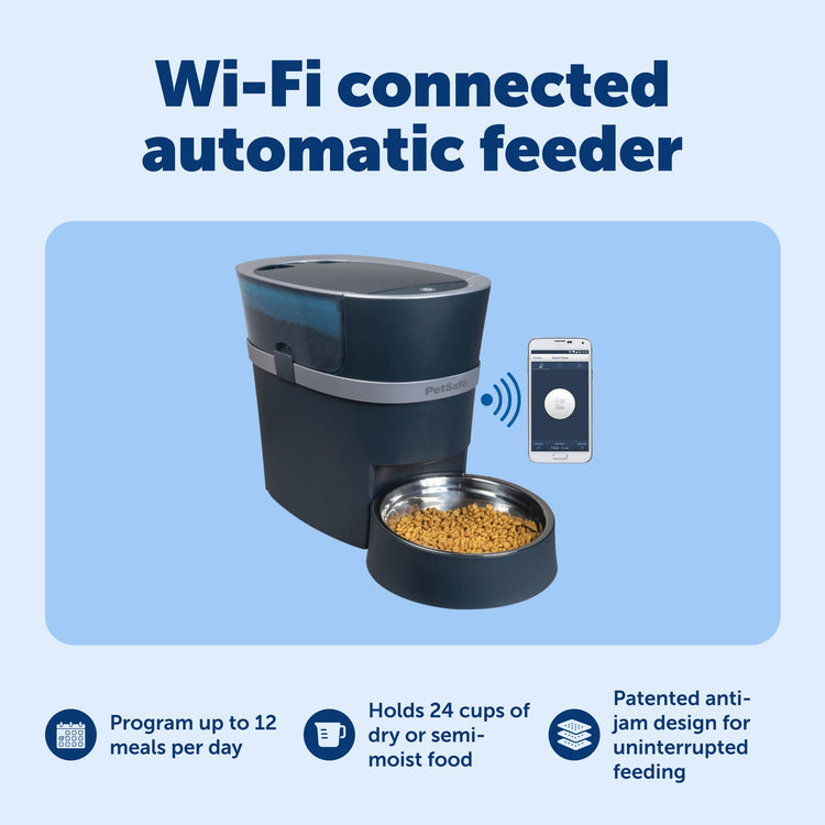 PetSafe Smart Feed, Electronic Pet Feeder for Cats & Dogs, 6L/24 Cup Capacity, Programmable Mealtimes, Alexa, Apple & Android Compatible, Backup Batteries Ensure Meal Delivery During Power Outage