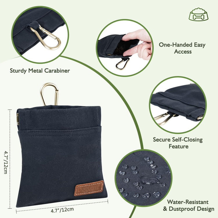 ETIAL Dog Treat Pouch,Portable Puppy Dog Training Treat Bag,Hand Free Dog Walking Bag,Auto Closing Pet Feed Snack Reward Pocket,Dog Food Dispenser for Pet Puppy Travel or Outdoor Use