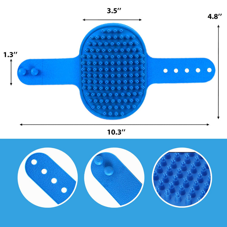 NVNAN Pet Hair Removal Glove for Dogs & Cats, 2-in-1 Deshedding Brush & Massage Mitt - Grooming Gloves for Shedding Control, Bathing and Washing, Safe for Short/Long Hair Pets 2-Pack (Blue)