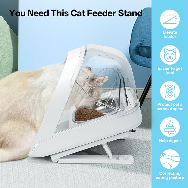 Adjustable Stand for Micro Chip Automatic Pet Feeder and Connect, YOIHABV Elevated Cat Feeder Stand, 0, 15, 20 Degree Adjustment, Raise Cat Food Dispenser, Easier for Pets to Reach Food