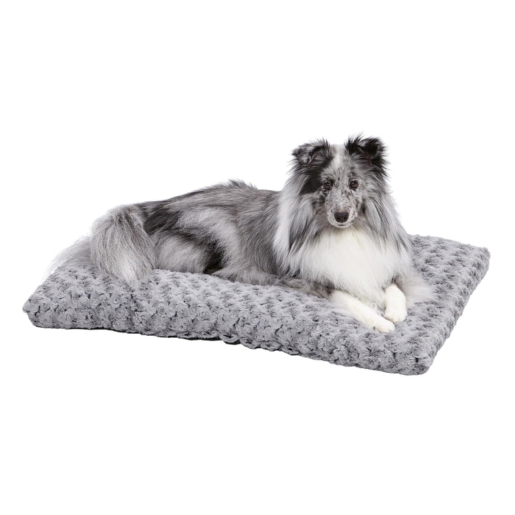 MidWest Homes for Pets XXS QuietTime Deluxe Gray Ombré Swirl Plush Pet Bed, Machine Washable, Non-Skid Bottom, Soft Crate Mat for 18-inch Crates