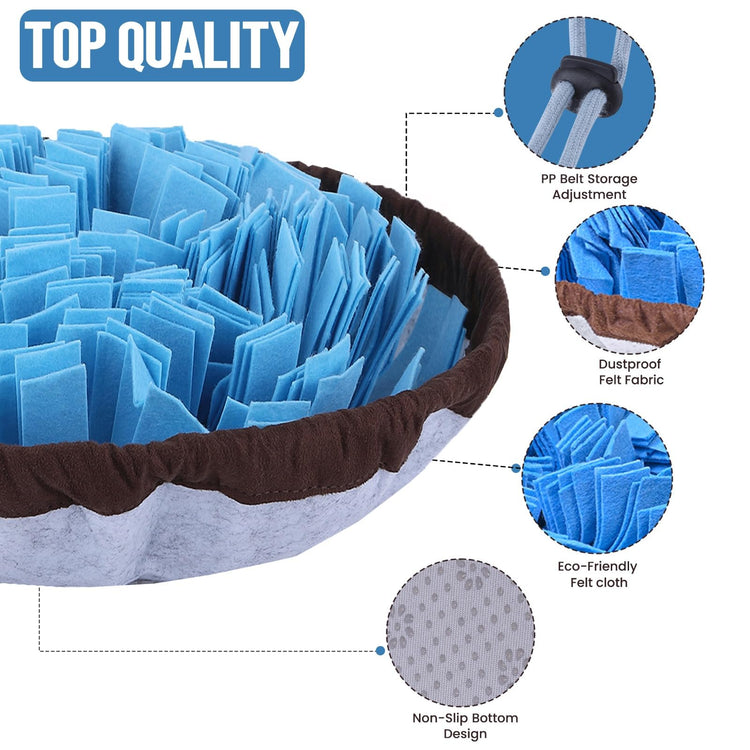 PET ARENA Snuffle Mat for Dogs - Adjustable Interactive Puzzle Toy for Large & Small Breed Slow Feeder for Mental Stimulation & Stress Relief Encourages Natural Foraging Ideal for Indoor & Outdoor Use