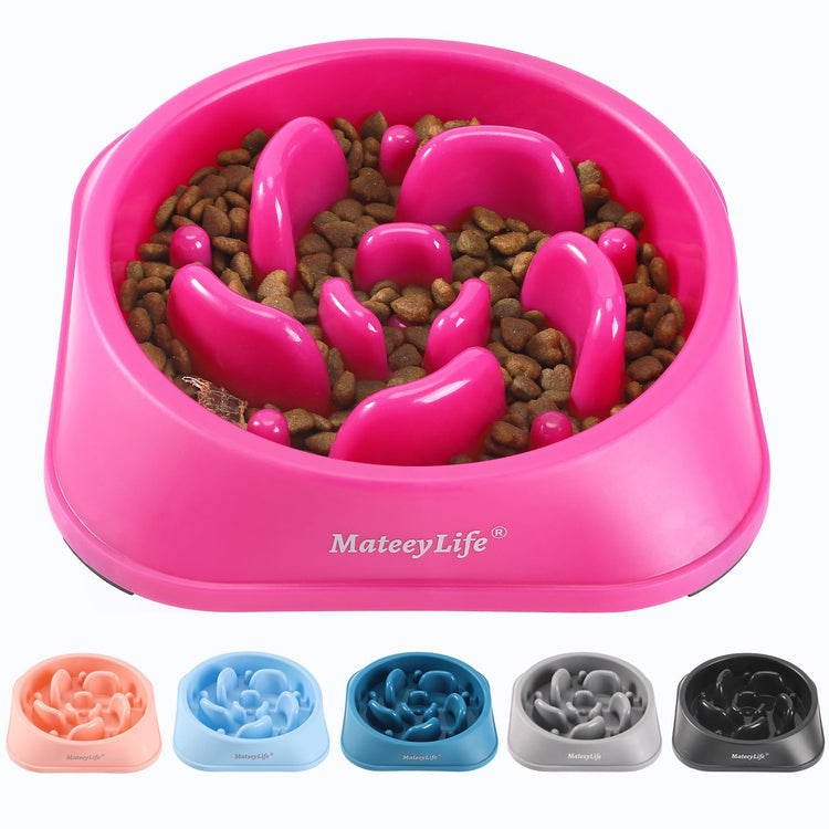 MateeyLife Slow Feeder Dog Bowls 2PCS, Anti-Choking Puzzle Dog Food Bowls, Anti-Slip Interactive Feeding Slow Down Eating, Bloat Stop Maze Dishes for Medium Breeds