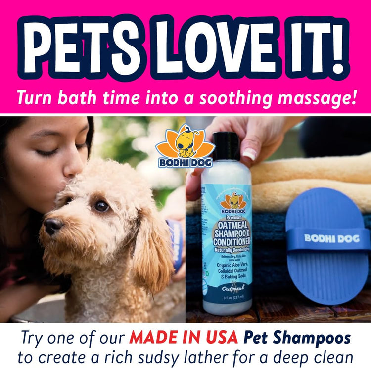 Bodhi Dog Shampoo Brush - Pet Grooming & Bath Supplies for Dogs and Cats - Bath Brush for Long & Short Hair - Premium Scrubber for Shower, Bathing & Massage (One Pack, Silver Glitter)