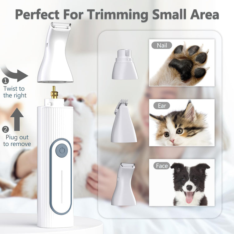 Dog Clippers for Grooming for Heavy Thick Hair&Coats,Low Noise Hair Trimmer,Rechargeable Cordless Pet Shaver, Dog Grooming Kit with Paw Trimmer Nail Grinder for Small Large Dogs