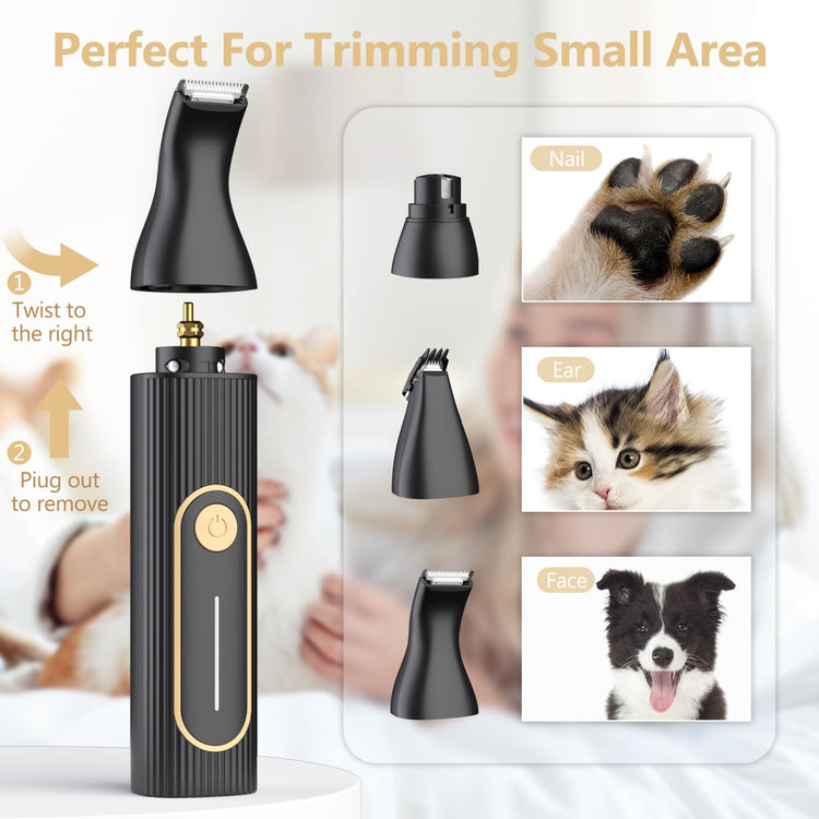 Dog Clippers for Grooming for Heavy Thick Hair&Coats,Low Noise Hair Trimmer,Rechargeable Cordless Pet Shaver, Dog Grooming Kit with Paw Trimmer Nail Grinder for Small Large Dogs