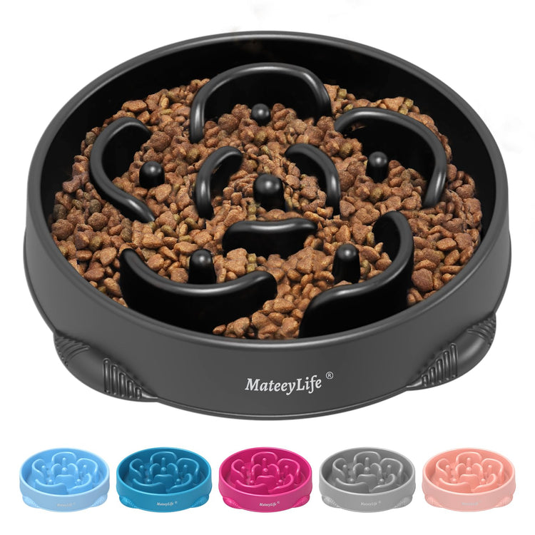 MateeyLife Slow Feeder Dog Bowls 2PCS, Anti-Choking Puzzle Dog Food Bowls, Anti-Slip Interactive Feeding Slow Down Eating, Bloat Stop Maze Dishes for Medium Breeds