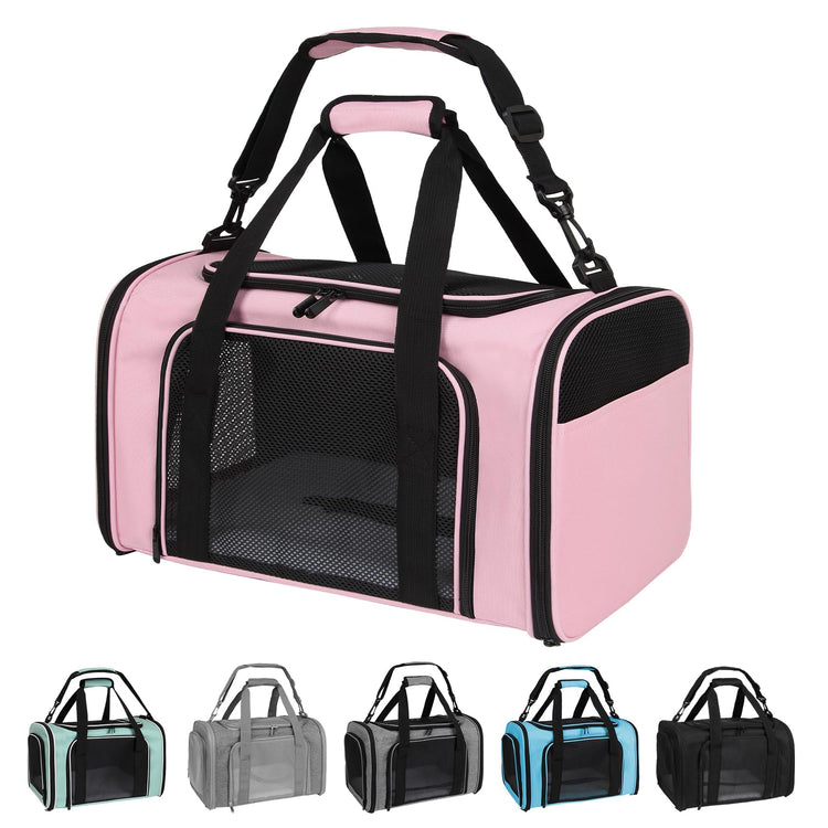 Cat Dog Carriers Soft-Sided, Pet Travel Carrier for Small Cats Dogs Under to15lbs, Soft-Solid Collapsible Carrier,(Medium,Green)