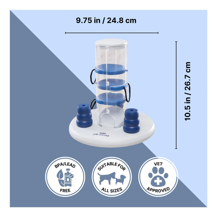 TRIXIE Turn Around - Mad Scientist Dog Activity Interactive Toy, Level 2 Food Puzzle Game, Brain Teasing Treat Dispenser, IQ and Mental Development Toy for Smart Dogs, Enrichment Toy for Boredom Busting