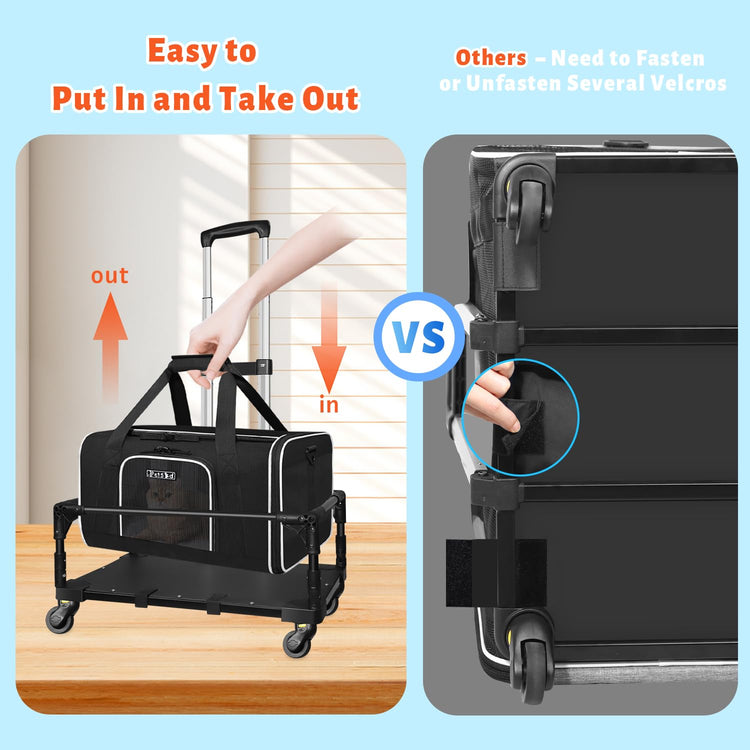 Petskd Pet Carrier 17x11x9.5 Alaska Airline Approved,Pet Travel Carrier Bag for Small Cats and Dogs, Soft Dog Carrier for 1-10 LBS Pets,Dog Cat Carrier with Safety Lock Zipper(Black)