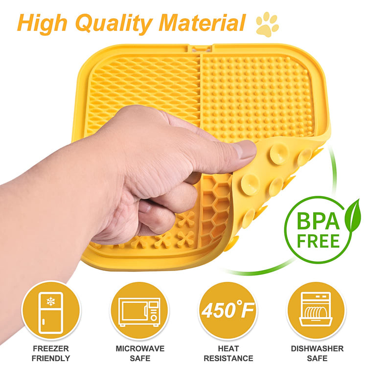 LUKITO Lick Mat for Dogs & Cats 2 Pack with Suction Cups, Dog Lick Mat for Anxiety Relief, Dog Toys to Keep Them Busy, Peanut Butter Licking Pad for Boredom Reducer, Perfect for Bathing Grooming