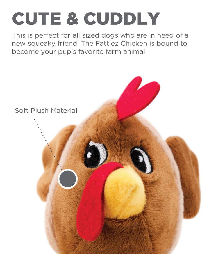 Outward Hound Fattiez Pig Plush Squeaky Dog Toy, Small