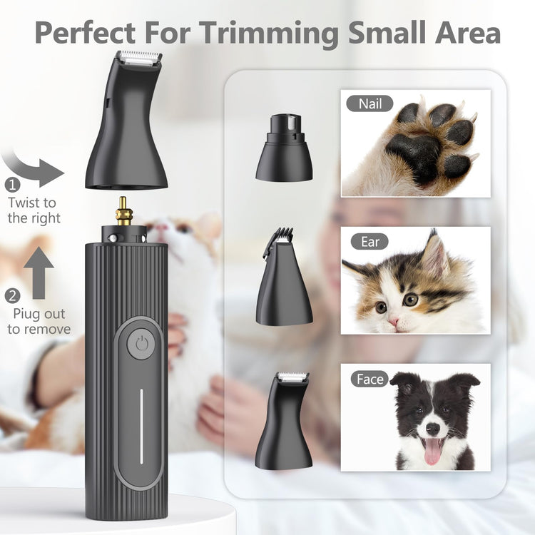 Dog Clippers for Grooming for Heavy Thick Hair&Coats,Low Noise Hair Trimmer,Rechargeable Cordless Pet Shaver, Dog Grooming Kit with Paw Trimmer Nail Grinder for Small Large Dogs