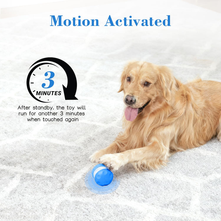 Interactive Dog Toys, Random Path Electric Automatic Moving and Rolling Dogs Toy with Rope for Small Medium Large Dogs, Motion-Activated Dog Stimulation Toy for Boredom Relief (Orange)