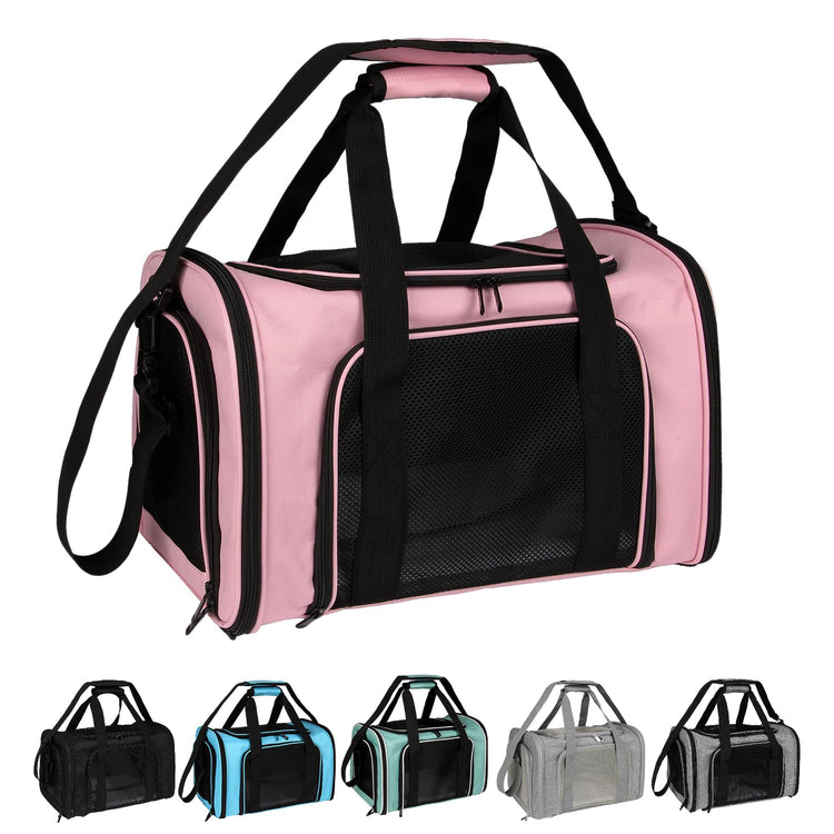 Cat, Dog Carrier for Small Medium Pet Carriers Up to15Lbs, Cats Carrier Soft- Sided Puppy Dogs Bag Portable Foldable Airline Approved Carrier Travel (Green 18 * 11 * 11)