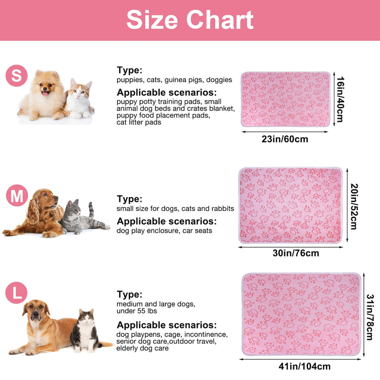 Dono 1 Pack 3 Dog Blankets, Soft Fluffy Fleece Pet Blanket Warm Sleep Mat Paw Print Design Puppy Kitten Throw Blanket Doggy Mat Blanket for Dogs